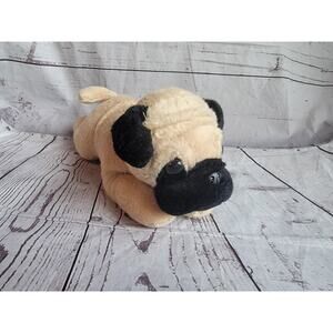 Aurora Pug Puppy Dog Stuffed Animal Plush Laying Down 12 Inch